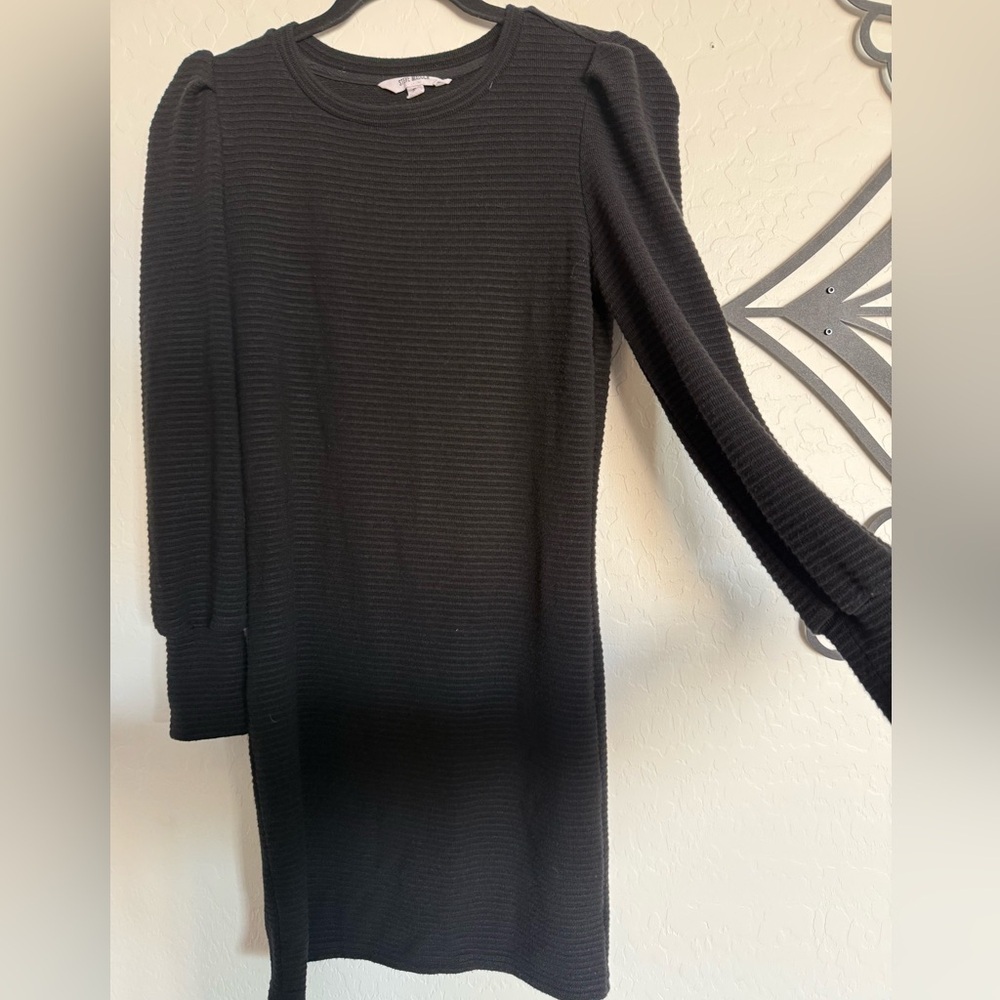 STEVE MADDEN Knit The Scene Ribbed Long Sleeve Mini Sweater Dress - Small - Picture 4 of 8
